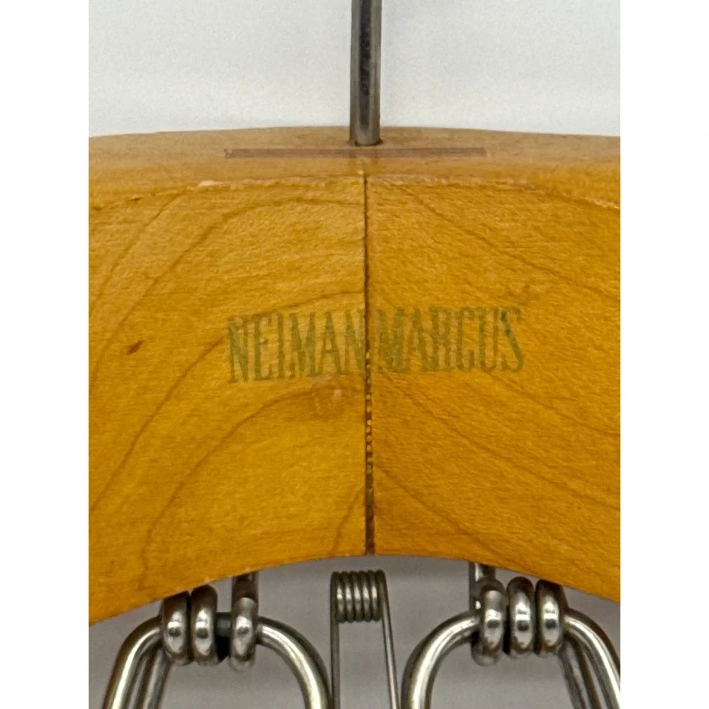 Vintage Neiman Marcus‎ Setwell Wood Suit Hanger Wishbone Clamp Clothes Pants USA